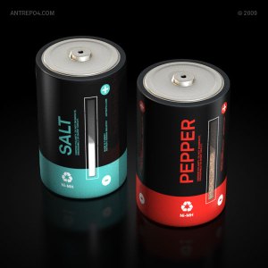 battery salt and pepper shakers
